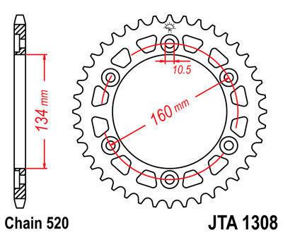 Jt sprocket rear 48t 520 aluminum fits honda cbr1000 rr-4,5 fireblade 2004-2005