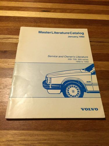 Volvo master literature catalog 1992