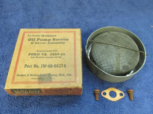 1932-41 ford v8 ( except 60 hp )  oil pump screen and cover assembly  nos  716