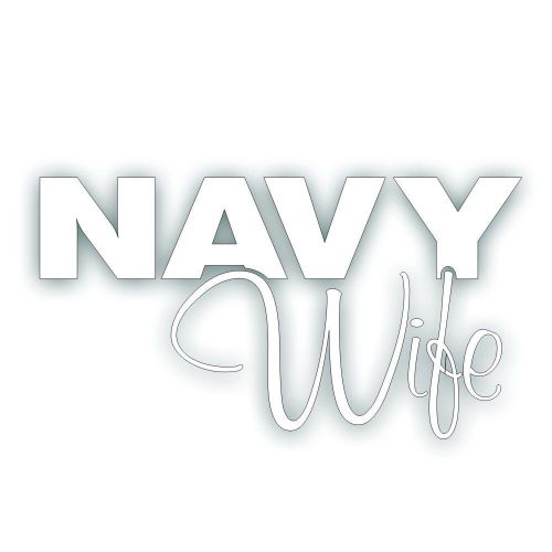 Navy wife decal for united states patriot patriotic military family window white