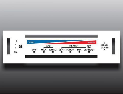1980-1986 ford bronco white heater control switch overlay hvac