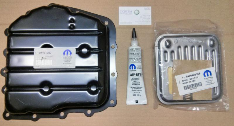 New mopar oem 4 speed 41te trans transmission pan & rtv & filter caravan voyager