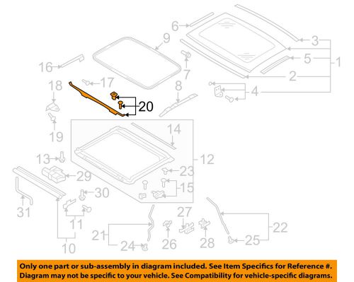 Audi oem 08-16 a5 quattro-sunroof wind deflector 8t0898209a