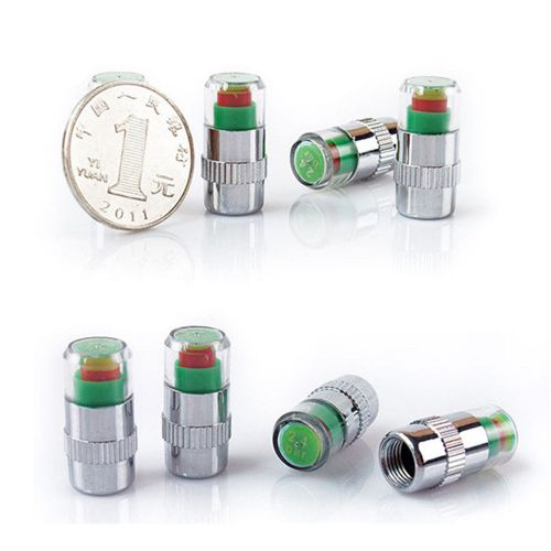 4x auto car safety warning air pressure tire monitor indicator valve cap 3.0 bar