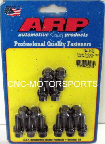 Arp header bolt kit 144-1102 chrysler 318 340 360 wedge 14 pcs black oxide