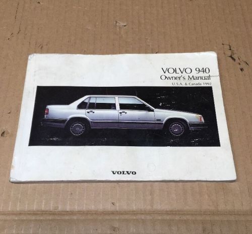 Volvo 1992 940 oem original factory owners manual book guide tp3254