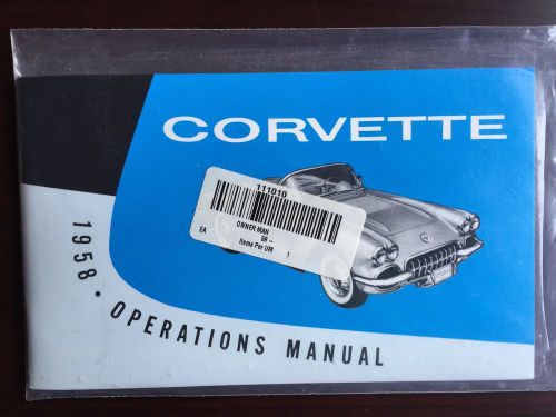 Operations manual, 1958, corvette, new