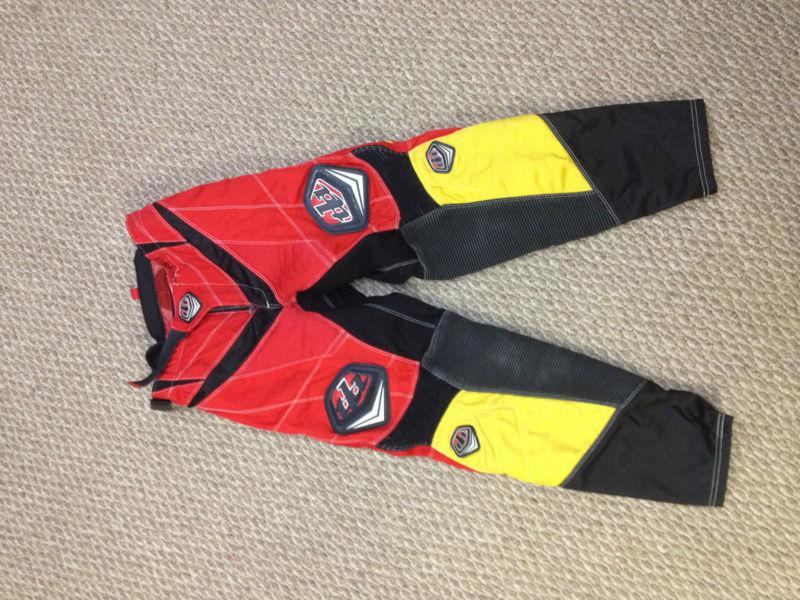 Troy lee designs mens/boys motocross pant pants red/yellow/black