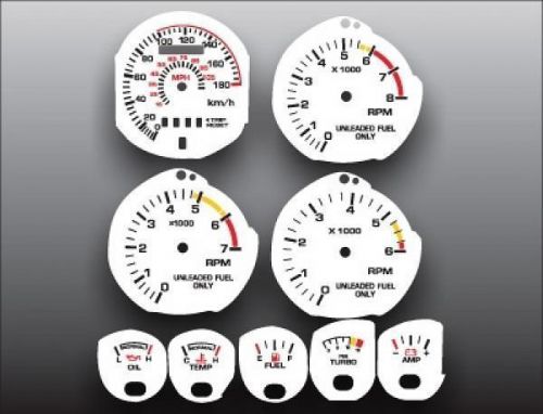 1983-1986 ford mustang metric kph kmh dash instrument cluster white face gauges