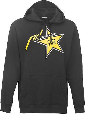 Fly racing casual men&#039;s rockstar black pullover style hoody sweatshirt