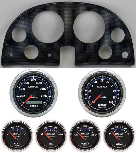 63-67 corvette carbon dash carrier w/ auto meter cobalt gauges