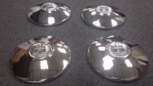 【4pcs】stainless steel vw hub caps(late,flat)  &#034;wolfsburg&#034;   bug&amp;bus 251601151a