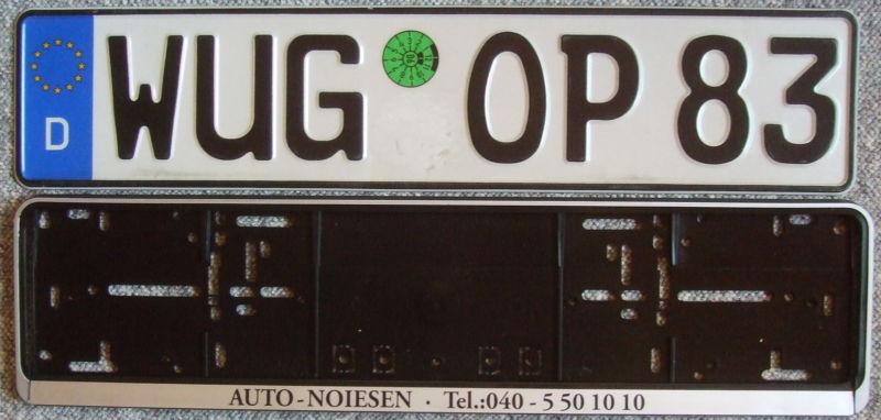 Genuine german license plate from germany with new frame mercedes