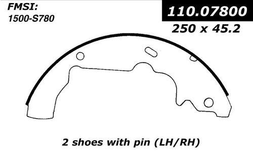 Centric 111.07800 brake pad or shoe, rear-new brake shoe-preferred