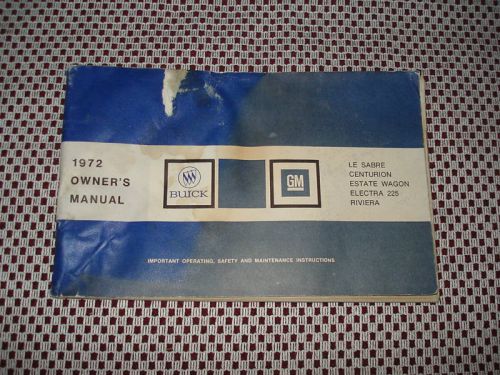 1972 buick owners manual original glovebox book riviera