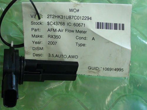 2010 toyota camry mass air flow meter sensor used