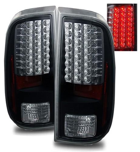 08-12 ford f250/f350/f450 super duty black led aftermarket tail light brake lamp