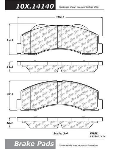 Centric 105.14140 brake pad or shoe, front-posi-quiet ceramic w/shims & hardware