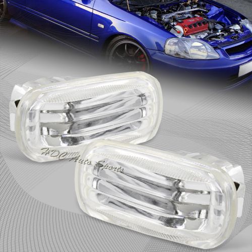 For 1988-2000 honda civic chrome housing clear lens side marker signal lights