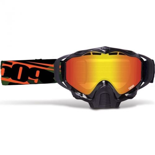 2017 509 sinister x5 snow goggles- orange camo- fire mirror rose tint lens +case