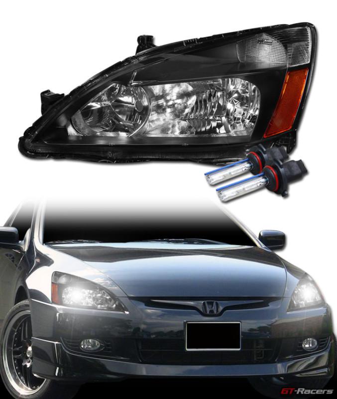 6k hid xenon baclk head lights signal parking am lamps dy 2003-2007 honda accord