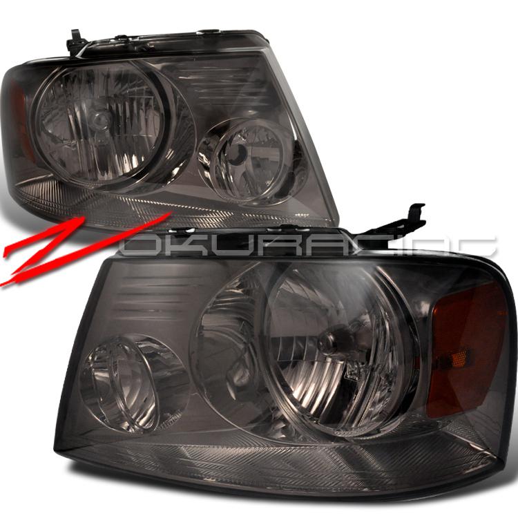 2004-2008 ford f150 pickup truck smoked headlights pair