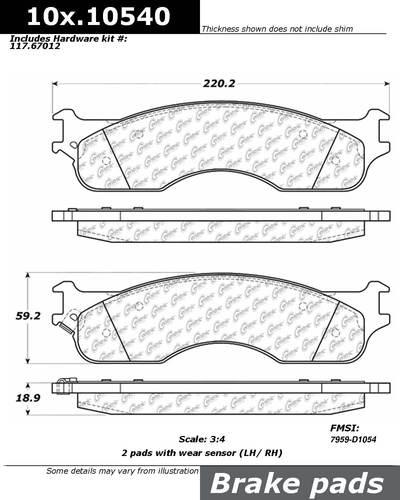 Centric 106.10540 brake pad or shoe, front