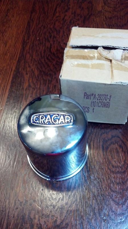 Cragar center cap 3.3 push- through dome chrome steel 29270-1  nib blue