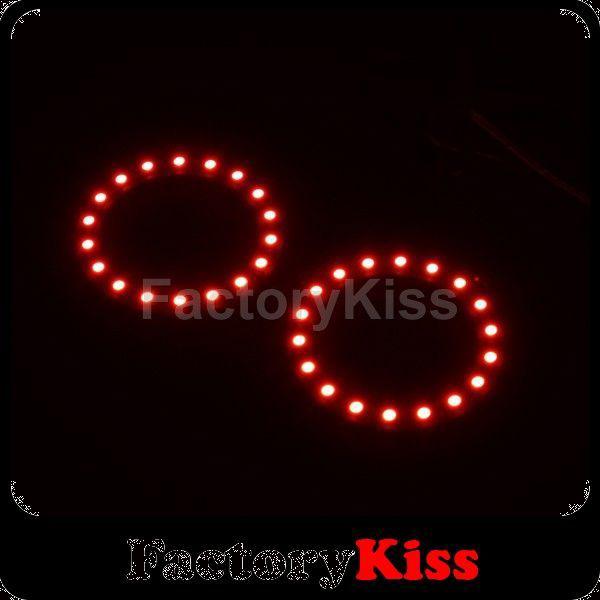 Smf 2x 60mm bmw angel eyes 18 smd led ring car light red