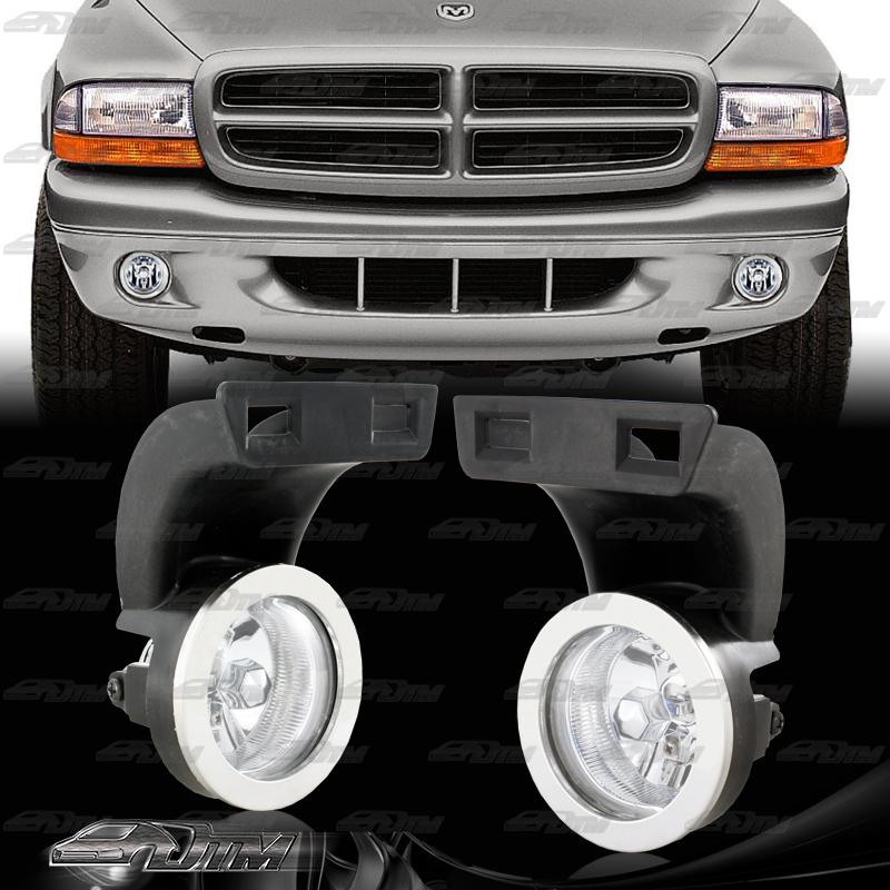 1994-2001 dodge ram truck chrome housing clear lens h3 bumper fog light lamps