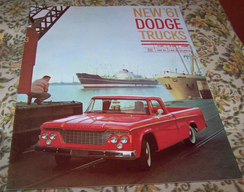 1961 dodge trucks pickups sweptline original brochure 1st year of the slant 6 