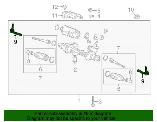 Oem gm steering gear outer tie rod end 16-19 chevrolet cruze volt 39008083