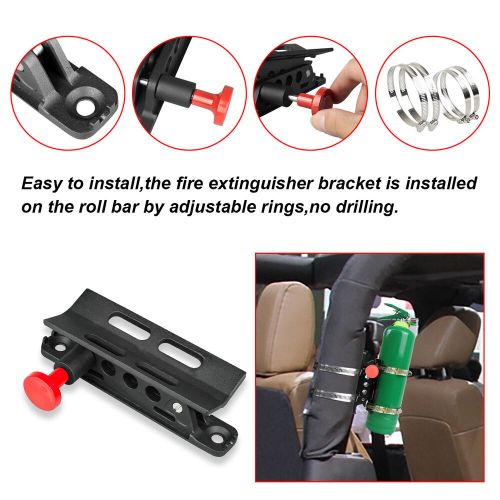 Fire extinguisher mount bracket quick release roll bar fit for wrangler utv