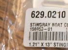 New stingray boat company 156953 1.2&#034; tall x 13&#034; long silver raised decal emblem