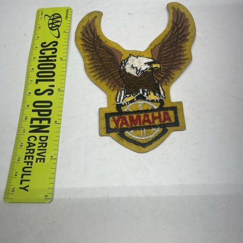 Yamaha embroidered eagle motorcycle jacket patch yellow 5&#034; x 4&#034;