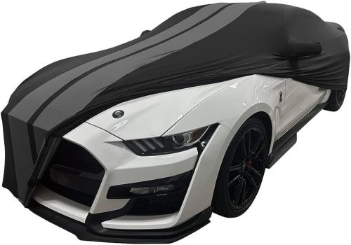 For ford mustang shelby indoor breathable car cover satin stretch black/grey