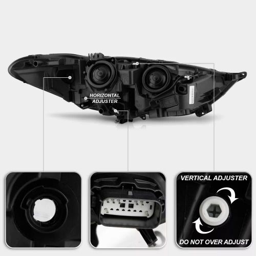 Headlight assembly warm white chrome housing for 17-20 ford fusion halogen model