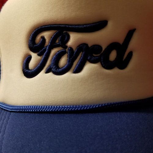 Ford trucker style baseball hat snapback blue white mesh cap new!