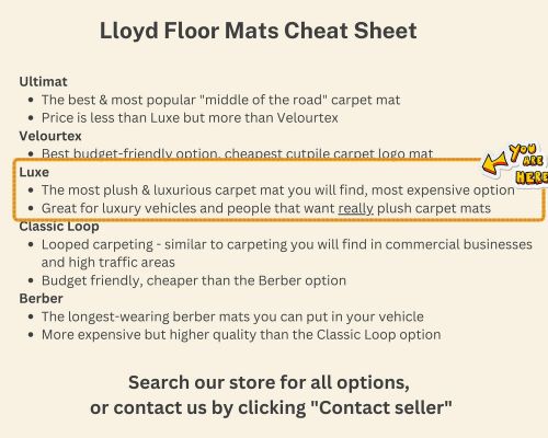 Lloyd luxe front carpet mats for &#039;15-22 chevy colorado w/silver chevy bowtie