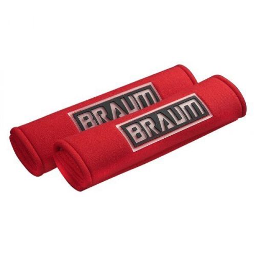 Braum 2&#034; replacement racing harness shoulder pads kit red universal brhp-2red