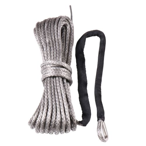 Synthetic winch rope line gray recycled cable 10,000 lbs 4wd suv pickup 1/4&#039;x50&#039;