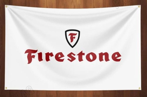 Firestone workshop/mancave advertising fan flag/banner