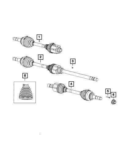 Genuine mopar half shaft boot kit 68173890aa