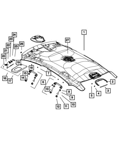 Genuine mopar visor right 5lx04dx9ag