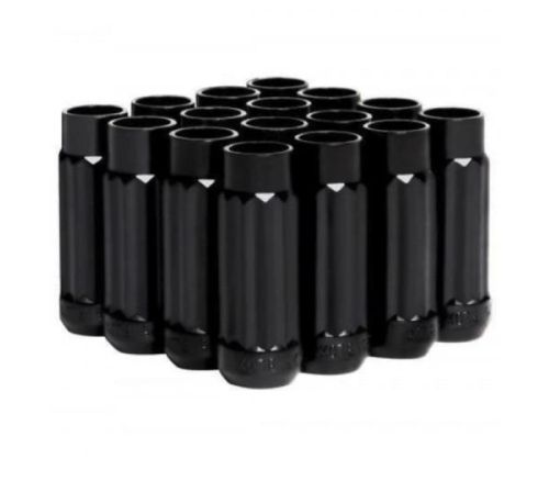 Blox racing fits 12-sided p17 tuner lug nuts 12x1.5 - black steel - set of 16