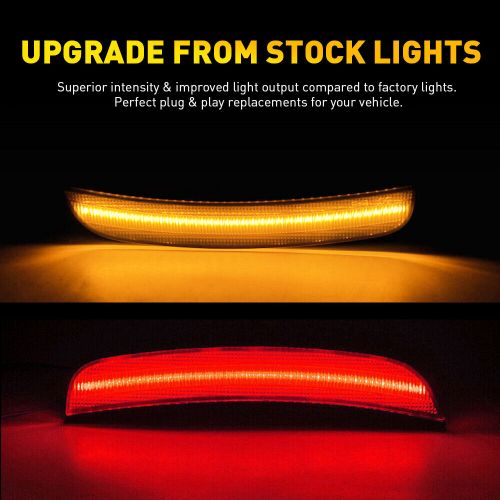 For 2015-2023 chrysler 300 amber red led side light marker front rear lamp 4pcs