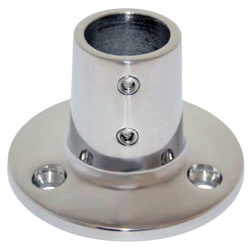 Whitecap ⅞&#034; o.d. 90 degree round base ss rail fitting