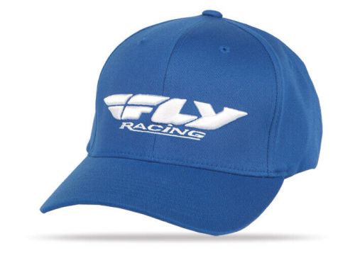 Fly racing podium flexfit hat blue sm/md