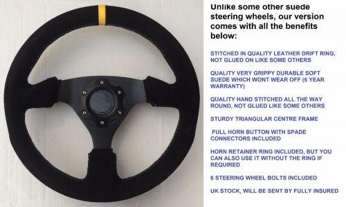 Suede steering wheel and quick disassembly snap off boss hub kit 330mm 13&#034;&#034; inch-