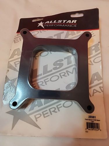 Allstar all25981 carburetor spacer - drag hi-flow - 1 in thick - open - square